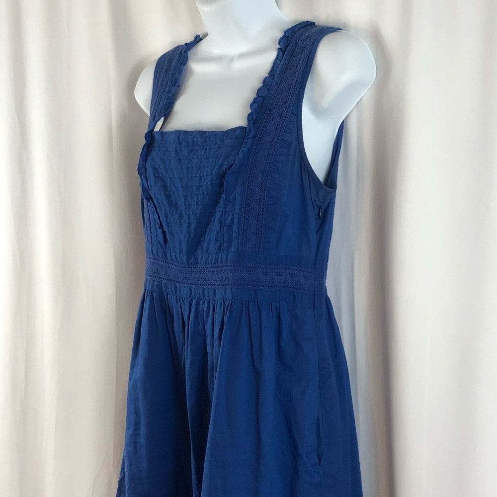 Maeve Anthropologie Cotton embellished sleeveless dress pockets 8 - Picture 7 of 16